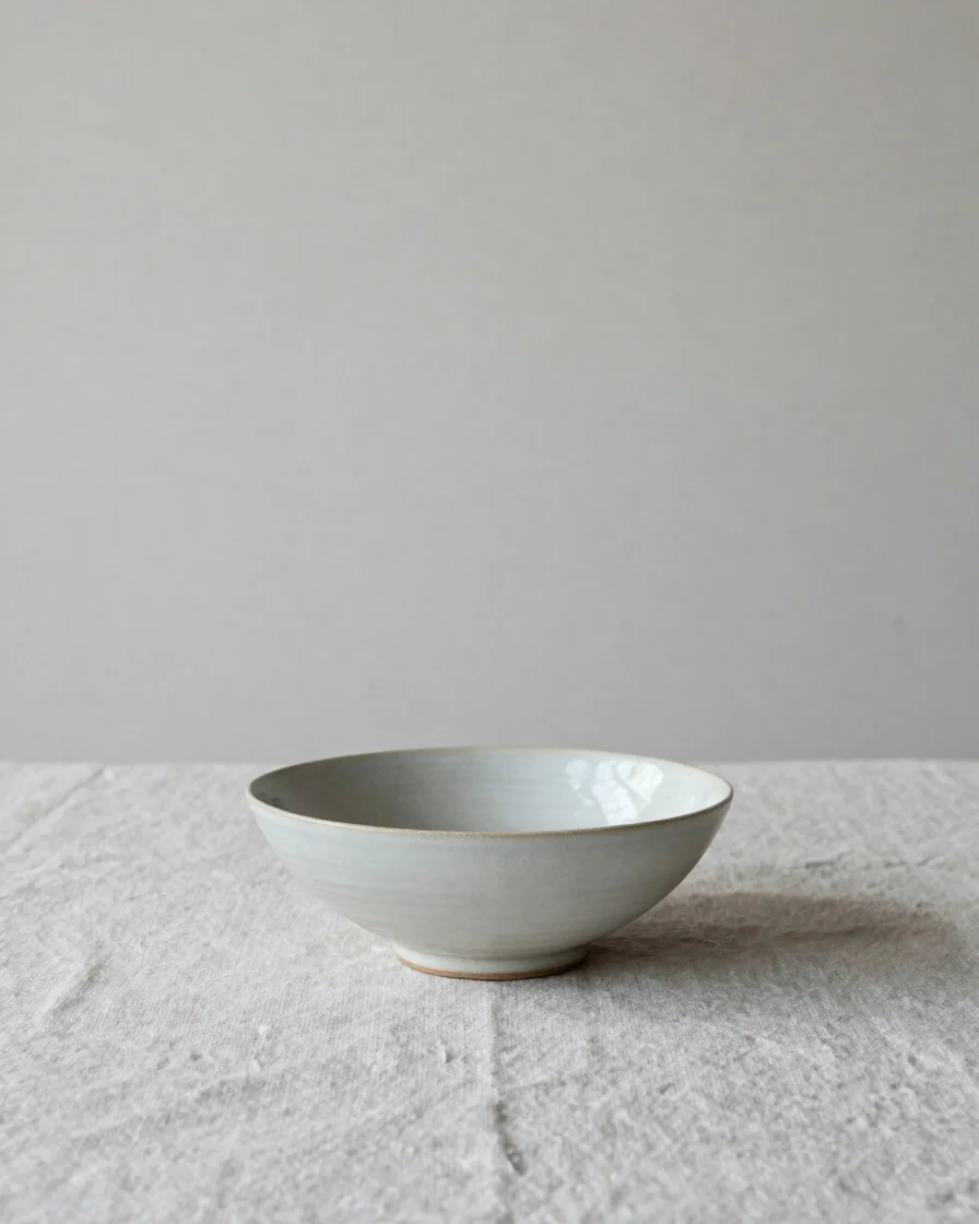 Minimal editorial still life, soft neutral daylight, restrained natural tones, uncluttered composition, 50mm lens, a sin